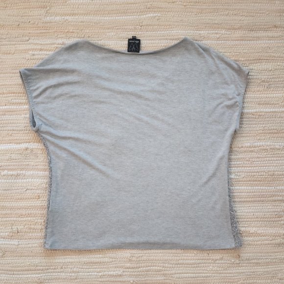 Anthropologie Ella Moss Silver Grey Sequin Knit Top Size S EUC - Picture 9 of 13